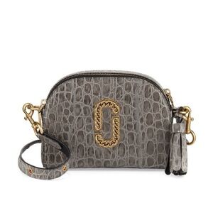 Marc Jacobs Shutter Gray Crocodile Embossed Camera Sling Bag